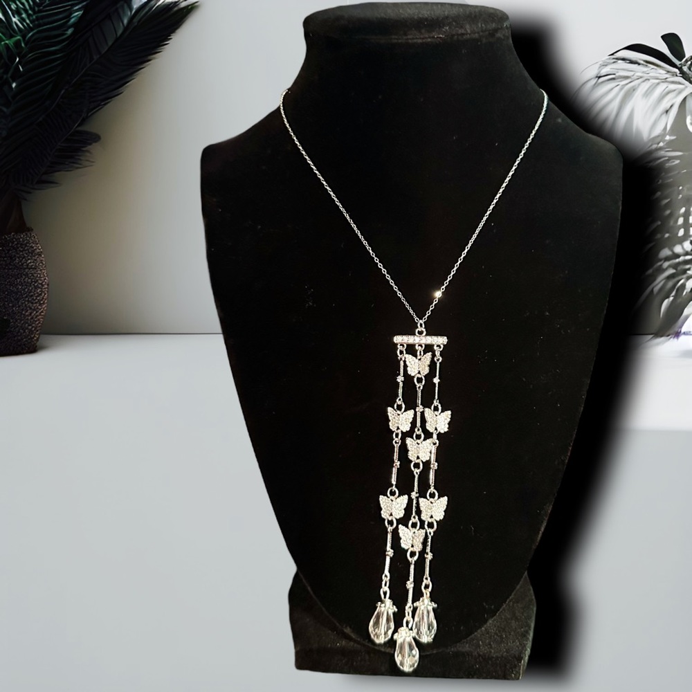NEW 925 Sterling Silver Sparkling Pavé Butterfly ‘Mariposa’ Pendant Necklace - Picture 15 of 16